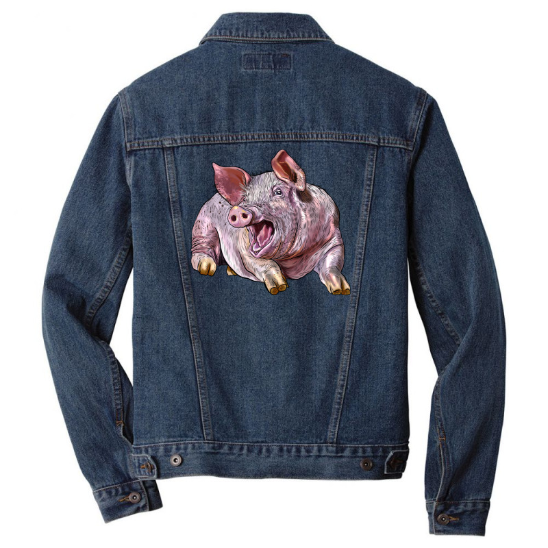 Landrace Pig Men Denim Jacket by LillyAllenDesigns | Artistshot