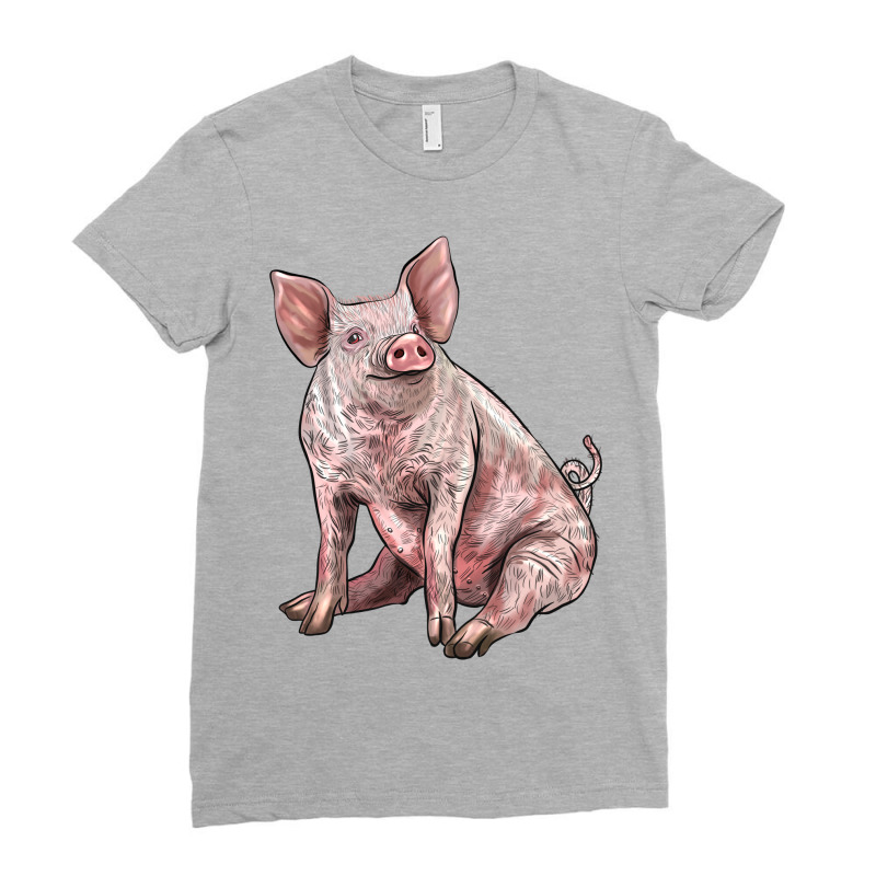 American Yorkshire Pig Ladies Fitted T-Shirt by LillyAllenDesigns | Artistshot