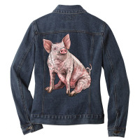 American Yorkshire Pig Ladies Denim Jacket | Artistshot