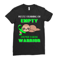 Depression Awareness T  Shirt Mostly Running On Empty Depression Warri Ladies Fitted T-shirt | Artistshot