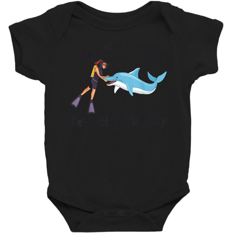 Funny Be Gentle I Got A Sensitive Tummy T Shirt Baby Bodysuit by yepesfoloudeni | Artistshot