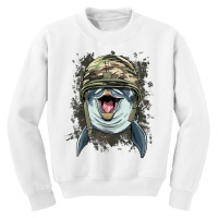 Dolphin Military Soldier Veterans Day Marine Biology Dolphin T Shirt Youth Sweatshirt | Artistshot