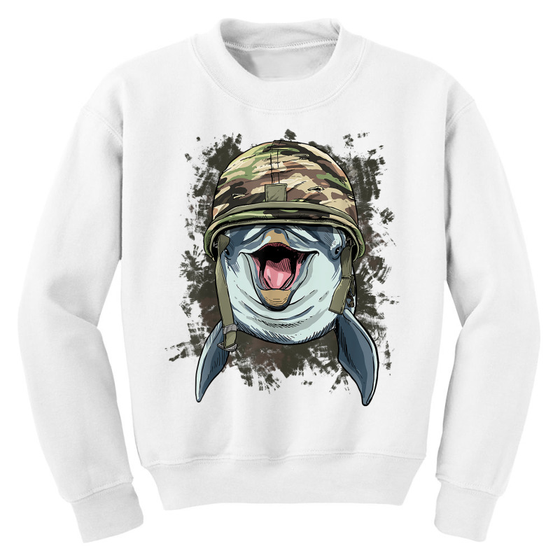 Dolphin Military Soldier Veterans Day Marine Biology Dolphin T Shirt Youth Sweatshirt by komulavcasante6 | Artistshot