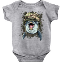 Dolphin Military Soldier Veterans Day Marine Biology Dolphin T Shirt Baby Bodysuit | Artistshot