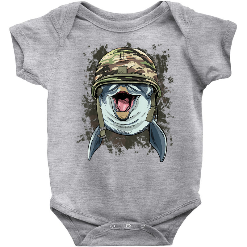 Dolphin Military Soldier Veterans Day Marine Biology Dolphin T Shirt Baby Bodysuit by komulavcasante6 | Artistshot