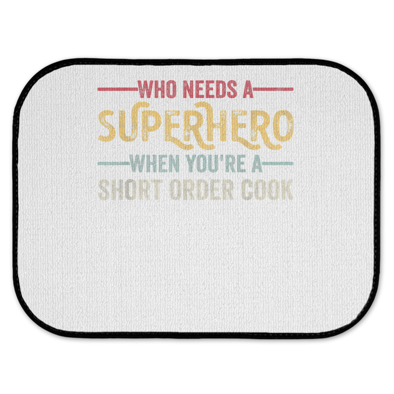 Funny Short Order Cook Superhero Vintage Tee For Men Dad T Shirt Rear Car Mat | Artistshot