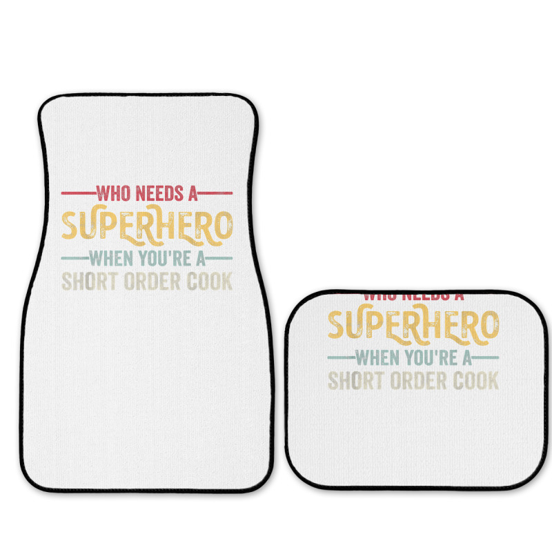 Funny Short Order Cook Superhero Vintage Tee For Men Dad T Shirt Full Set Car Mats | Artistshot