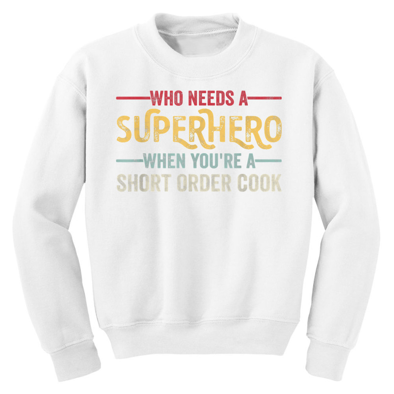 Funny Short Order Cook Superhero Vintage Tee For Men Dad T Shirt Youth Sweatshirt | Artistshot