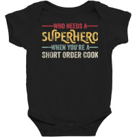 Funny Short Order Cook Superhero Vintage Tee For Men Dad T Shirt Baby Bodysuit | Artistshot