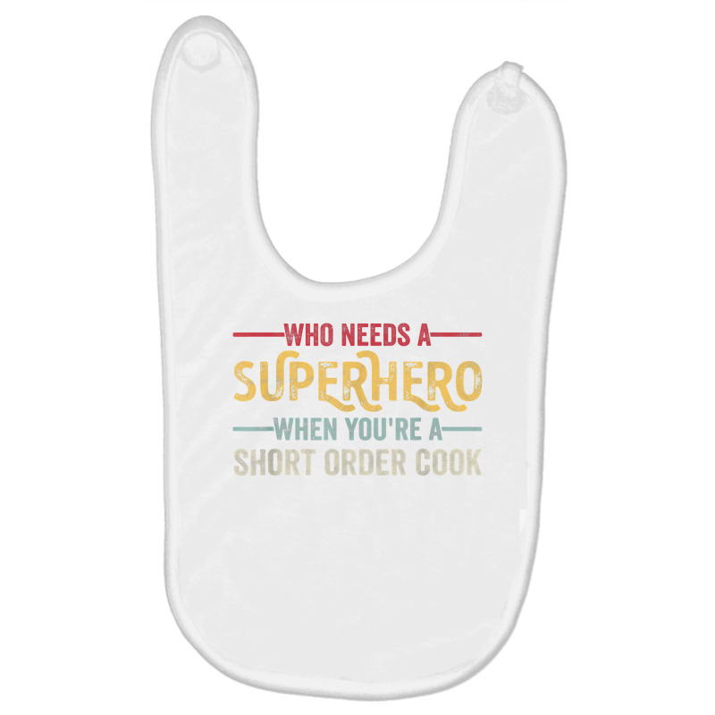 Funny Short Order Cook Superhero Vintage Tee For Men Dad T Shirt Baby Bibs | Artistshot