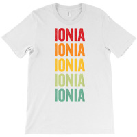 Ionia County, Michigan, Rainbow Text Design T Shirt T-shirt | Artistshot