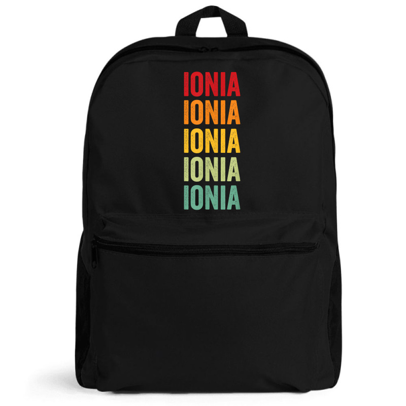 Ionia County, Michigan, Rainbow Text Design T Shirt Backpack | Artistshot