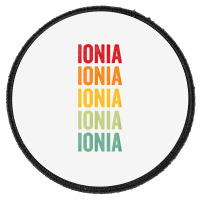 Ionia County, Michigan, Rainbow Text Design T Shirt Round Patch | Artistshot