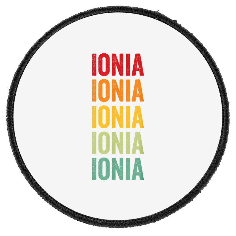 Ionia County, Michigan, Rainbow Text Design T Shirt Round Patch | Artistshot