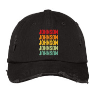 Johnson County, Nebraska, Rainbow Text Design T Shirt Vintage Cap | Artistshot