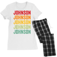 Johnson County, Nebraska, Rainbow Text Design T Shirt Women's Pajamas Set | Artistshot