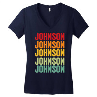 Johnson County, Nebraska, Rainbow Text Design T Shirt Women's V-neck T-shirt | Artistshot