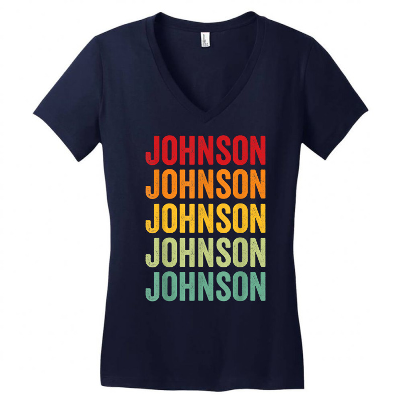 Johnson County, Nebraska, Rainbow Text Design T Shirt Women's V-Neck T-Shirt by komulavcasante6 | Artistshot