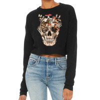 Retro Skull Mushroom Mycology Fungi Foraging Mushroom Lover T Shirt Cropped Sweater | Artistshot