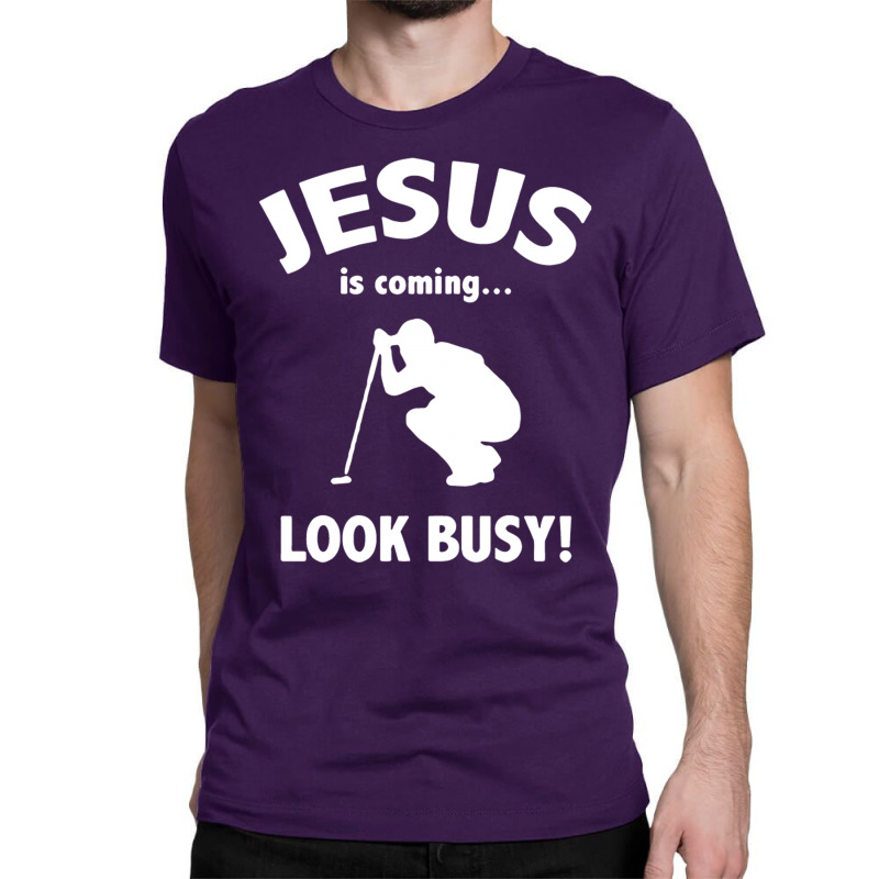 Custom Golf Funny Jesus Is Coming Look Busy Socks By Narayatees