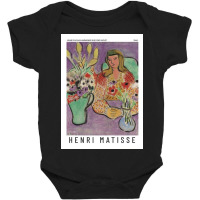 Henri Jeune Fille Aux Anémones Sur Fond Violet Exhibition Baby Bodysuit | Artistshot