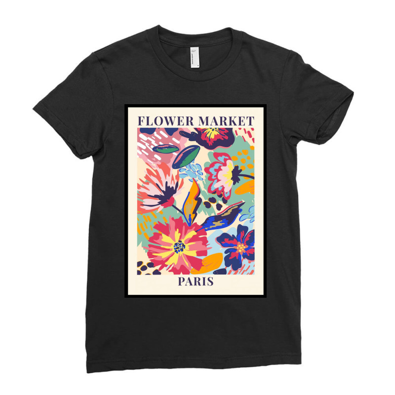 Flower Market Paris Ladies Fitted T-Shirt by Francis T | Artistshot