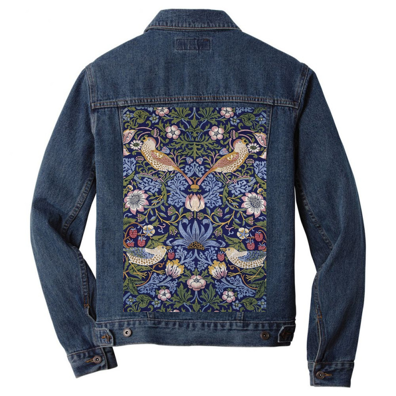 William  Strawberry Thief Design Men Denim Jacket | Artistshot