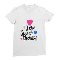 I Love Speech Therapy Shirt For Slp Language Pathologist Ladies Fitted T-shirt | Artistshot