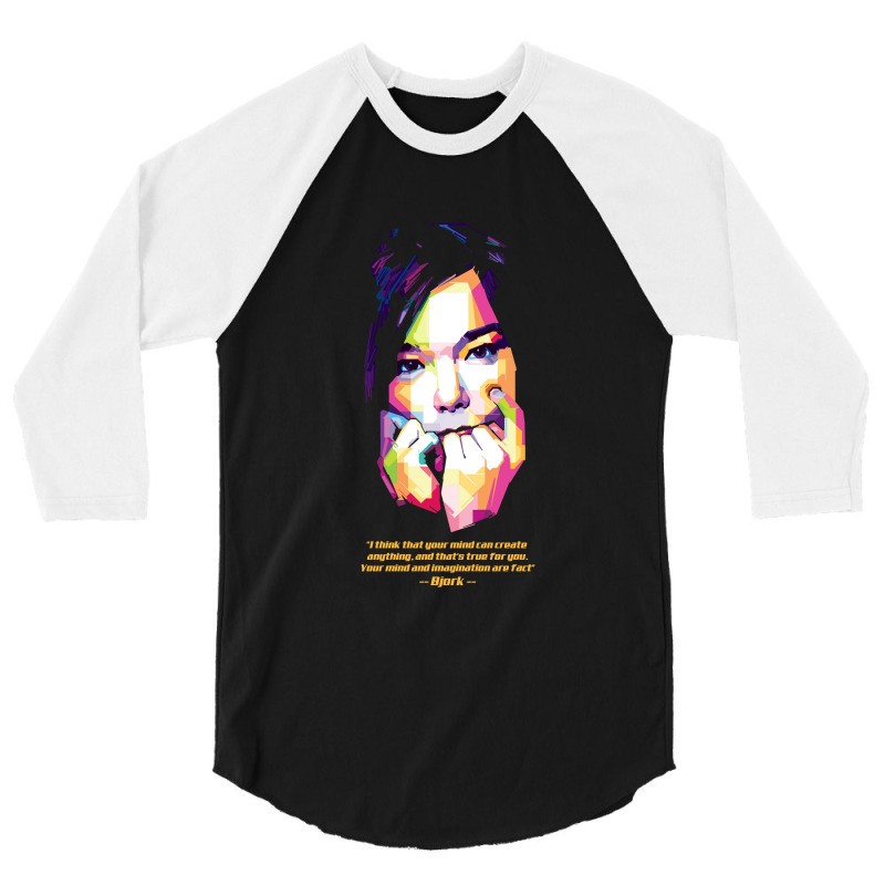 Cartoon Gifts Bjork Pretty Mens Womens 3/4 Sleeve Shirt by ArtistStacy | Artistshot