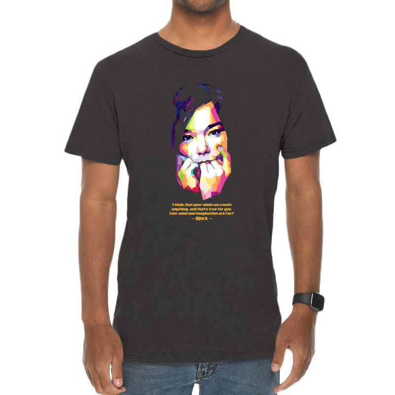 Cartoon Gifts Bjork Pretty Mens Womens Vintage T-Shirt by ArtistStacy | Artistshot