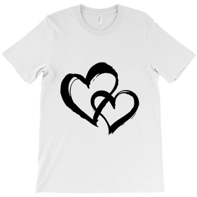Brushed Pair Of Hearts T-shirt Designed By Barakatak