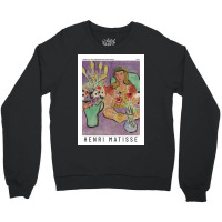 Henri  Jeune Fille Aux Anémones Sur Fond Violet Exhibition Crewneck Sweatshirt | Artistshot