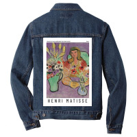 Henri  Jeune Fille Aux Anémones Sur Fond Violet Exhibition Men Denim Jacket | Artistshot