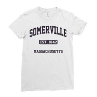 Somerville Massachusetts Ma Vintage State Athletic Style T Shirt Ladies Fitted T-shirt | Artistshot