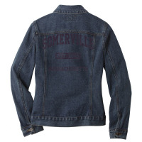 Somerville Massachusetts Ma Vintage State Athletic Style T Shirt Ladies Denim Jacket | Artistshot