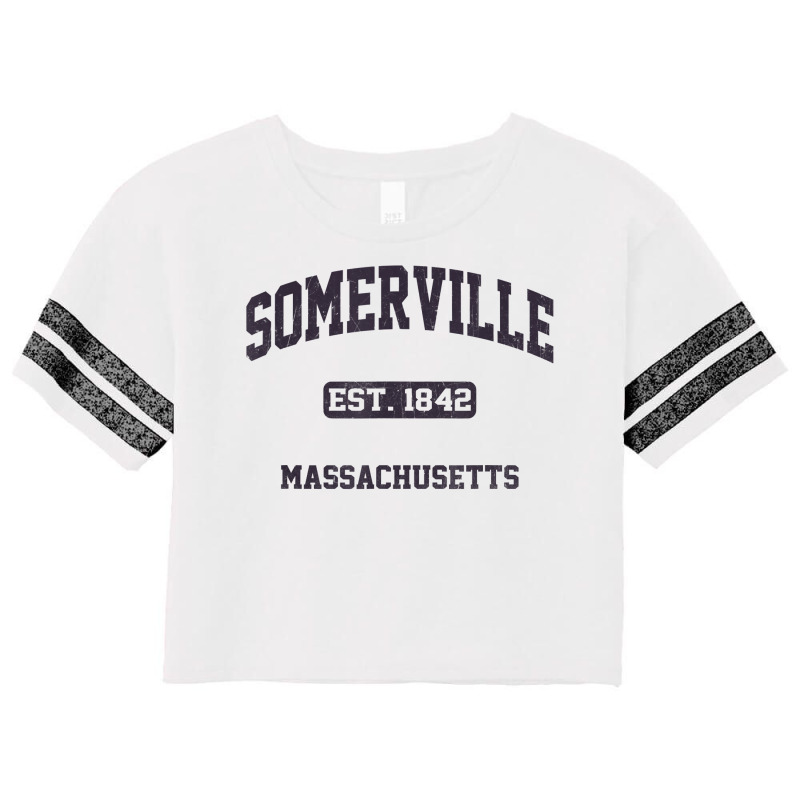 Somerville Massachusetts Ma Vintage State Athletic Style T Shirt Scorecard Crop Tee | Artistshot