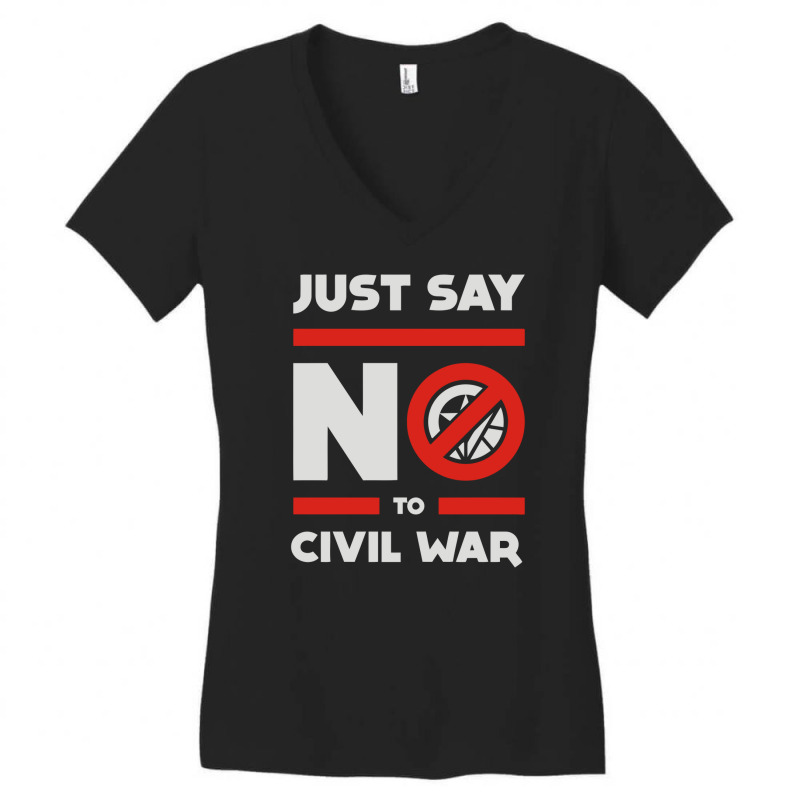 Say No To Civil War Women's V-Neck T-Shirt by YatHad | Artistshot