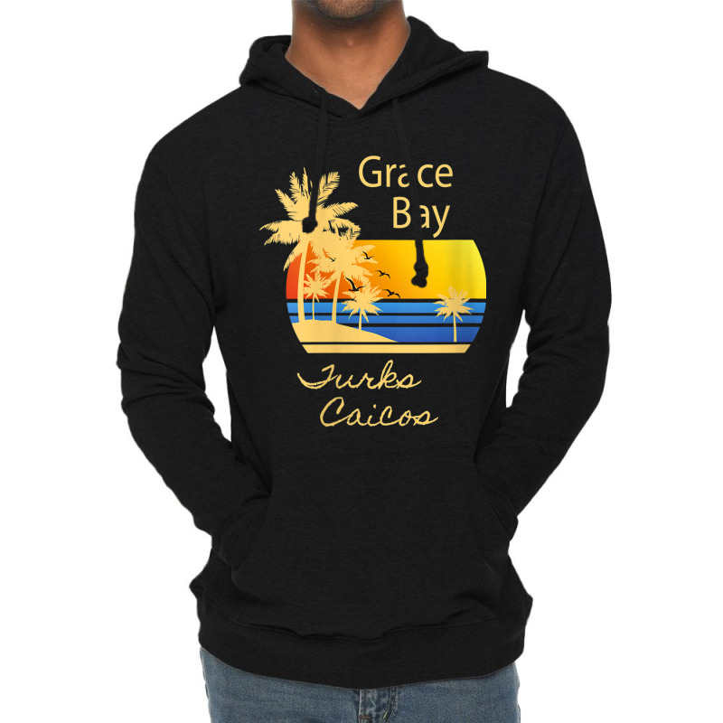 Womens Retro Cool Grace Bay Beach Turks And Caicos Islands Novelty Lightweight Hoodie by Hoang95 | Artistshot