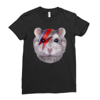 Womens Grey Dwarf Hamster With Red Lightning Bolt Painted On Face Ladies Fitted T-shirt | Artistshot