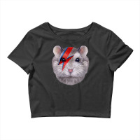 Womens Grey Dwarf Hamster With Red Lightning Bolt Painted On Face Crop Top | Artistshot