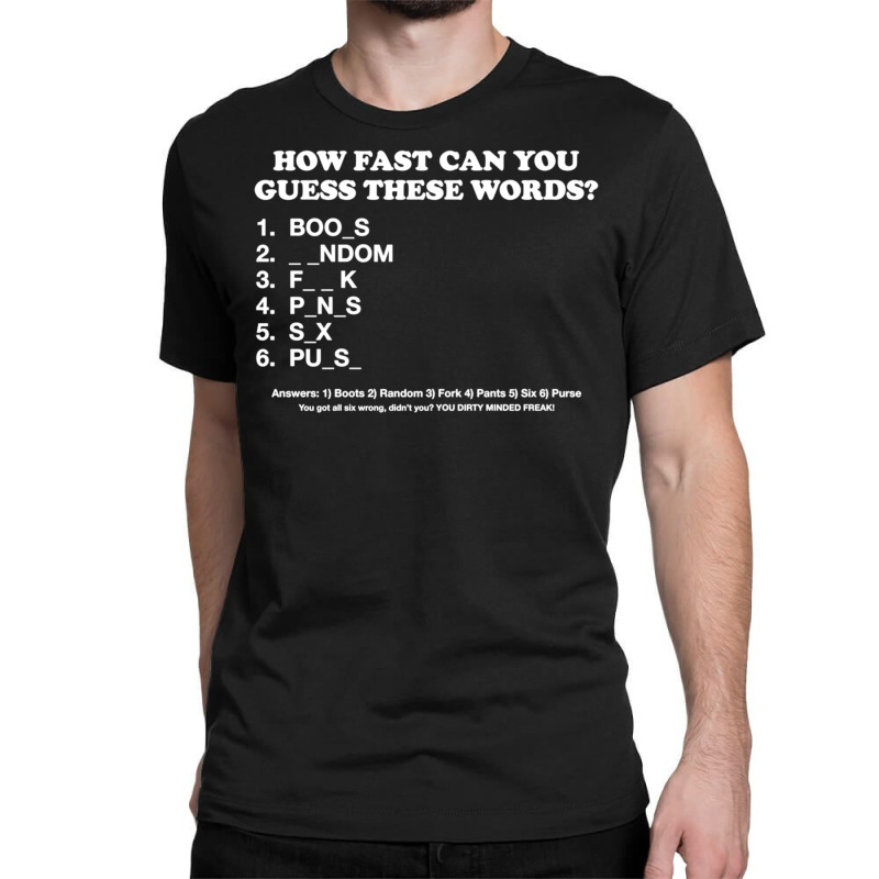 Custom How Fast Can You Guess These Words Classic T-shirt By Meid4_art -  Artistshot