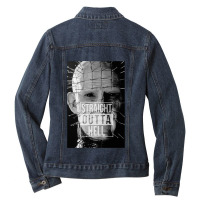 Music Retro Burning Skull Gift Men Ladies Denim Jacket | Artistshot