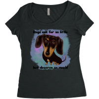 Dachshund Dog T  Shirt Cute Black And Tan Dachshund T  Shirt Women's Triblend Scoop T-shirt | Artistshot