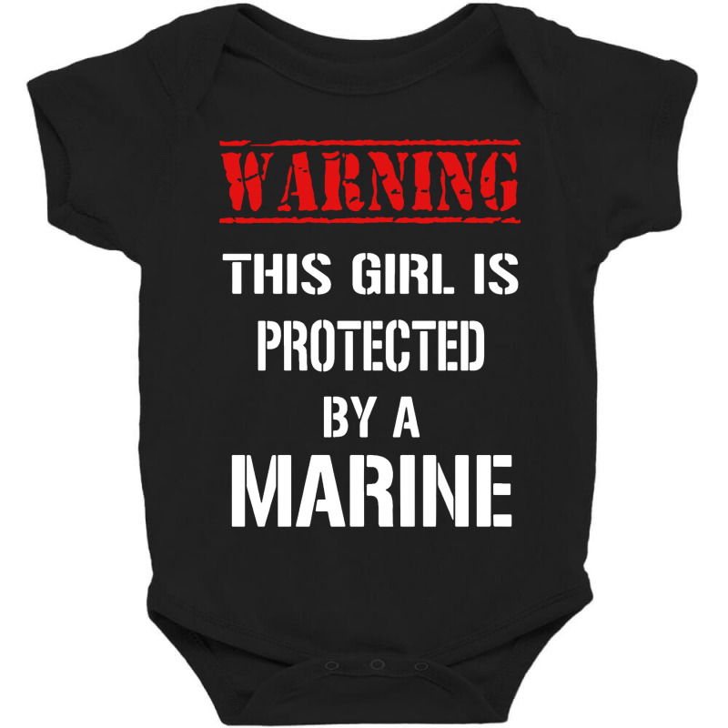 Warning This Girl Is Protected By A Marine Baby Bodysuit by Balprut Store | Artistshot