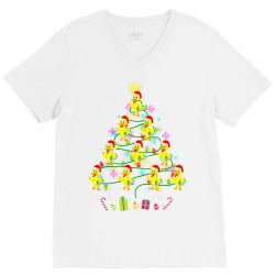 funny duck christmas tree color led light t shirt V-Neck Tee | Artistshot