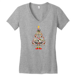 goat christmas pajama shirt xmas goats tree lights hat snow t shirt Women's V-Neck T-Shirt | Artistshot
