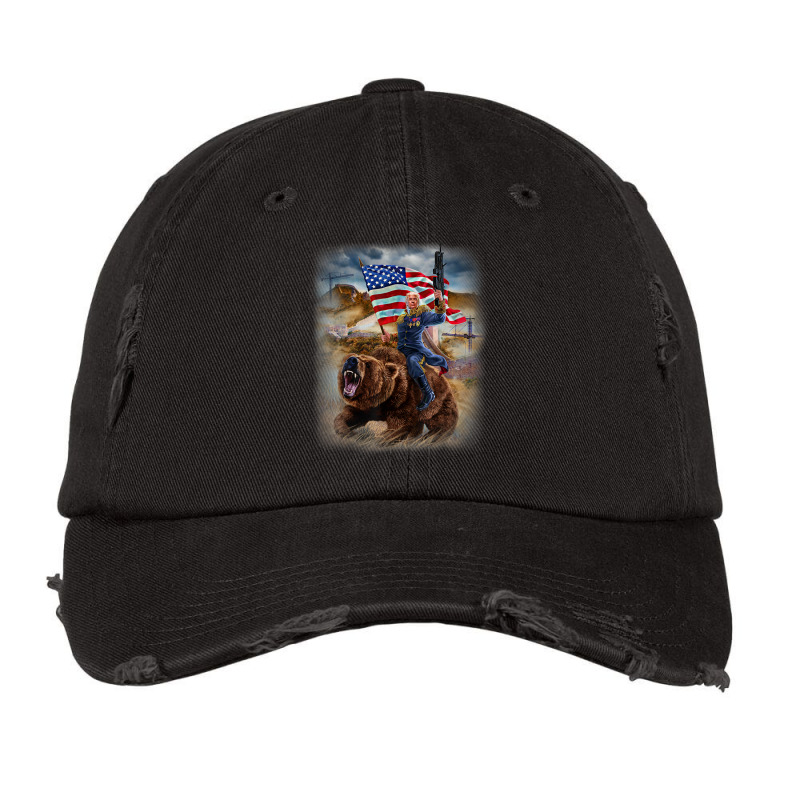 Usa President Trump Build Epic Wall Protect America Vintage Cap | Artistshot