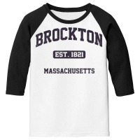 Brockton Massachusetts Ma Vintage State Athletic Style T Shirt Youth 3/4 Sleeve | Artistshot