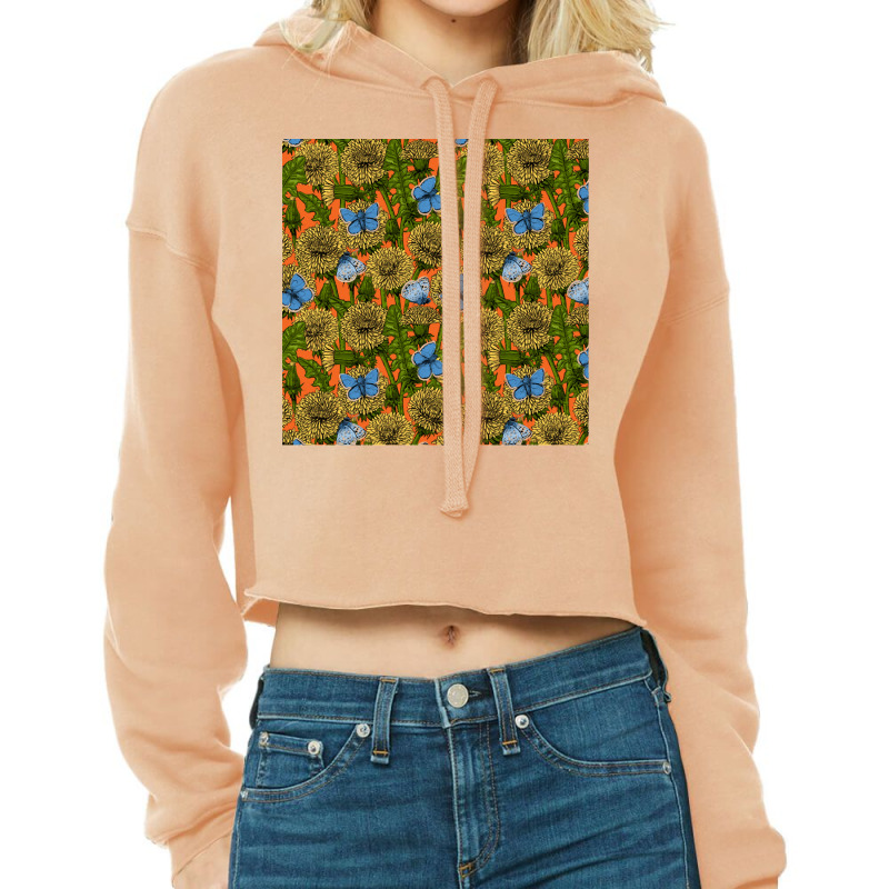 Dandelion T  Shirt Dandelion Meadow On Orange T  Shirt Cropped Hoodie by unwieldystatement | Artistshot