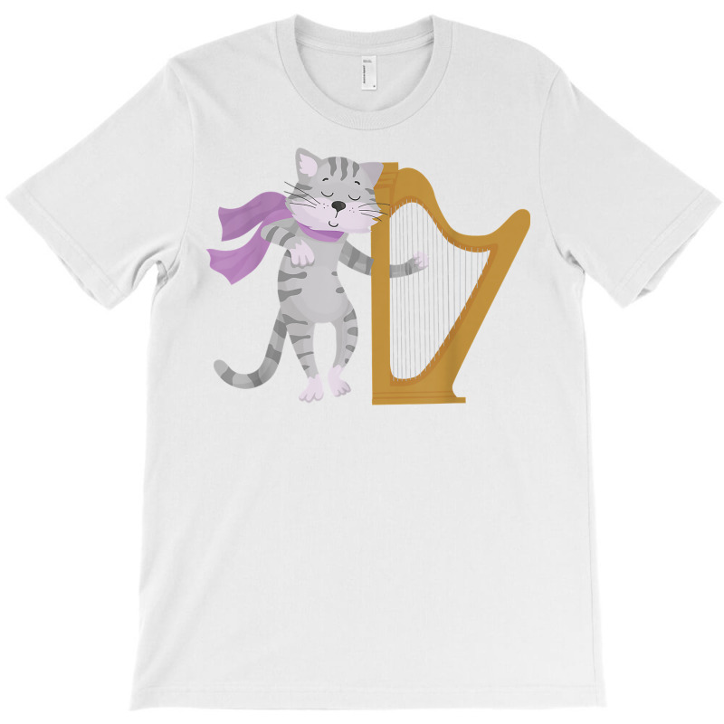 Harp Cat Lover Harpist Musician Musical Instrument T Shirt T-shirt | Artistshot